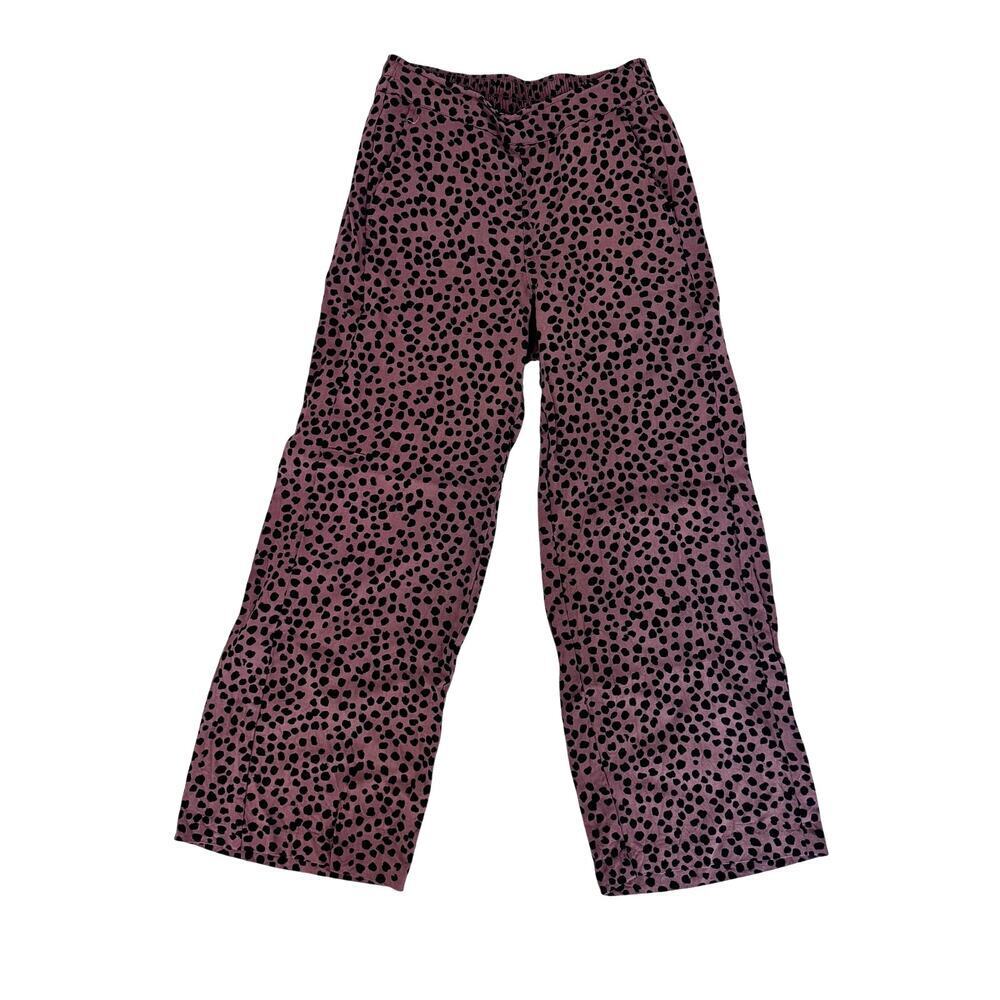 Wide Leg  High Waisted Leopard Print Pants Women's XS Petiteno